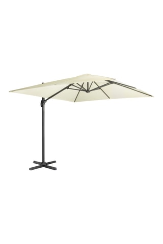 Parasol carré 360° déporté avec housse et pied - 9 m²