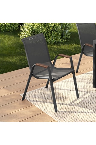 4 chaises de jardin Ozéa - Anthracite