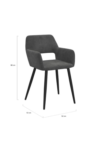 2 fauteuils Heidi - 52 x 80 x 53 cm - Tissu velours