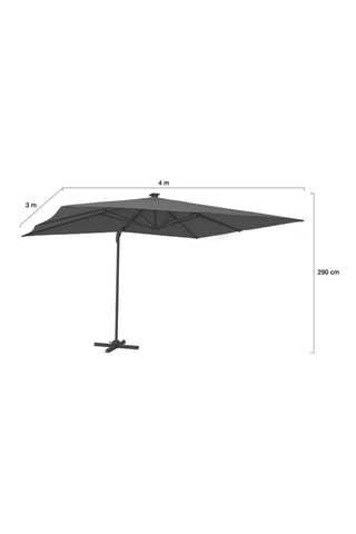 Parasol déporté rectangulaire LED avec pied Sombra - 12 m²