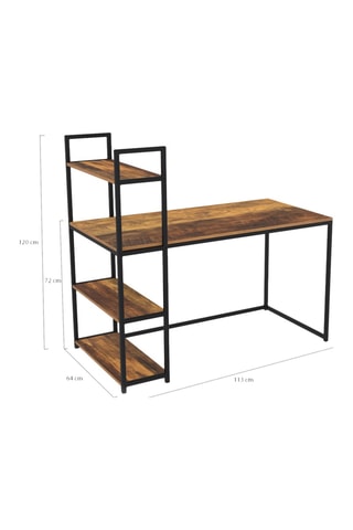 Bureau-bibliothèque 2-en-1 Elize - 113 x 120 x 64 cm