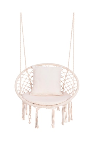 Hamac chaise macramé avec coussin - 60 x 50 x 120 cm