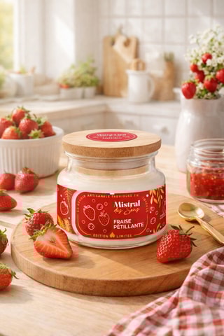 Vela perfumada copo modelo médio modelo - Fraise pétillante  - 300 ml