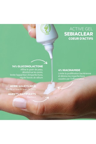 Actieve Gel Intensieve Corrector Puistjes en Mee-eters Sebiaclear - Gevoelige huid - 40 ml