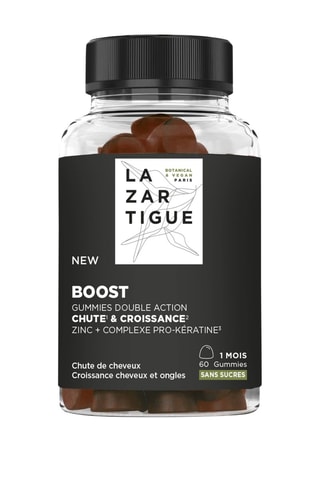 	3 boîtes de gummies double action chute et croissance Boost - Framboise-cassis - 3 x 60 gummies - 3 mois