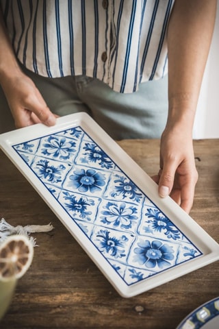 Bandeja de cerámica - 35 x 16 x 2 cm