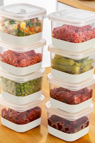 8 contenitori con coperchi in plastica senza BPA - 55 cl