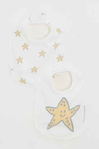 2 baberos - Blanco y amarillo