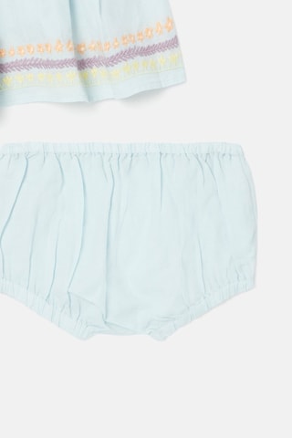 Pichi y cubrepañal de lino - Azul claro