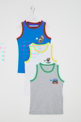 6 camisetas de tirantes - Blanco y amarillo