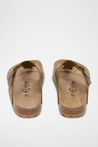 Tongs en cuir - Kaki