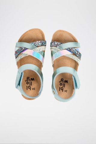 Sandali in pelle Rosso - Turchese