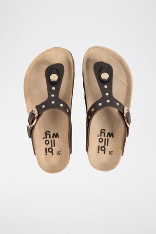 Sandali in pelle - Marrone 