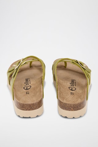 Sandálias com plataforma em couro - Verde