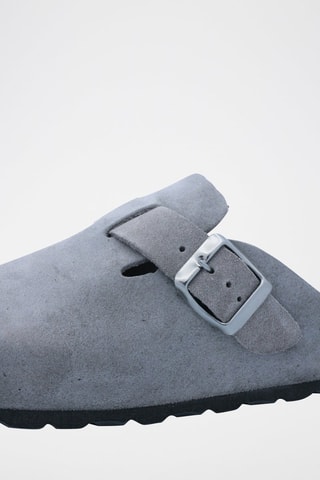 Sabot in pelle scamosciata Rosso - Grigio