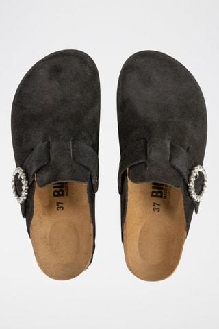 Sabot in pelle scamosciata - Nero