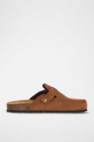 Sabot in pelle scamosciata Rosso - Cammello