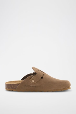 Sabot in pelle scamosciata Rosso - Beige