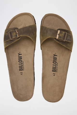 Ciabatte in pelle - Kaki