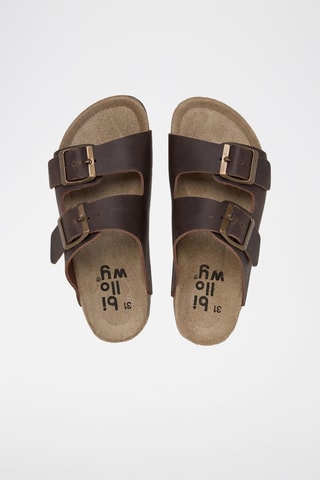 Mules em couro - Castanho