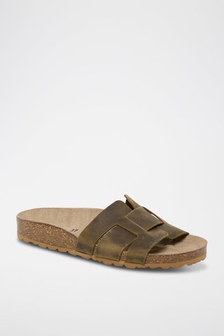 Mules em couro - Caqui