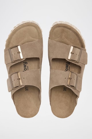 Mules com plataforma de nobuck - Castanho