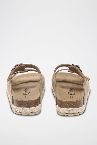 Mules com plataforma de nobuck - Castanho