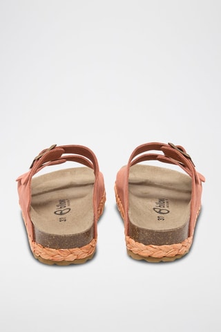 Mules com plataforma de nobuck - Laranja