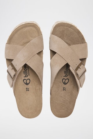 Mules com plataforma de nobuck - Castanho