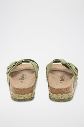 Mules com plataforma de nobuck - Verde