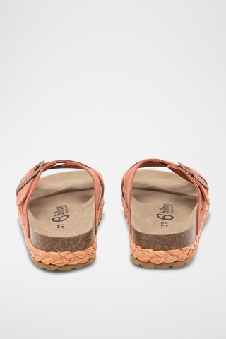 Mules com plataforma de nobuck - Laranja