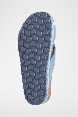 Mules com plataforma de nobuck - Azul