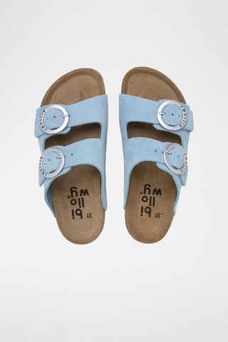 Ciabatte in pelle - Azzurro