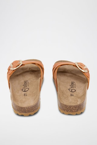 Mules em couro - Laranja