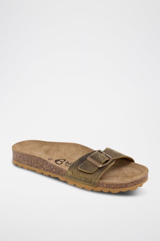 Mules em couro - Caqui