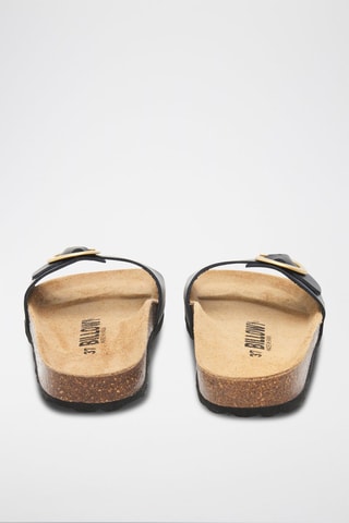 Mules em couro - Preto 