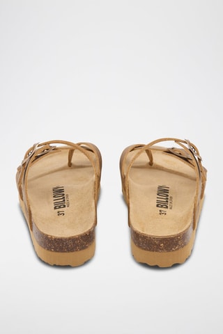 Sandálias em couro - Castanho