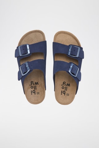 Mules em nobuck - Azul