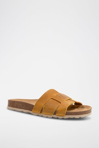 Mules en nubuck - Moutarde