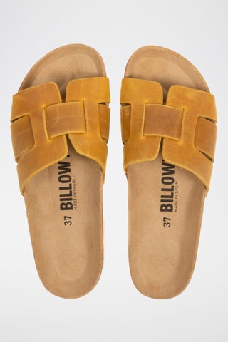 Mules en nubuck - Moutarde