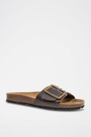 Mules en cuir - Marron 