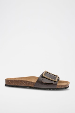 Mules en cuir - Marron 