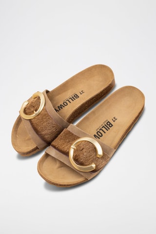 Mules en cuir - Marron clair