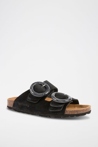 Ciabatte in pelle scamosciata - Nero