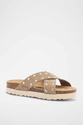 Sandali platform in pelle scamosciata - Marrone