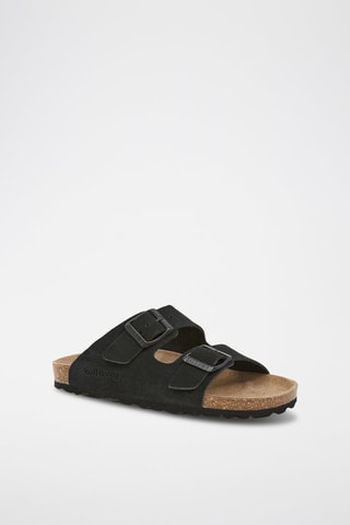 Ciabatte in pelle scamosciata - Nero