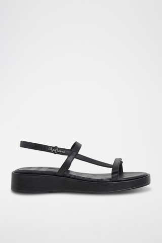 Sandales plateformes en cuir - Noir