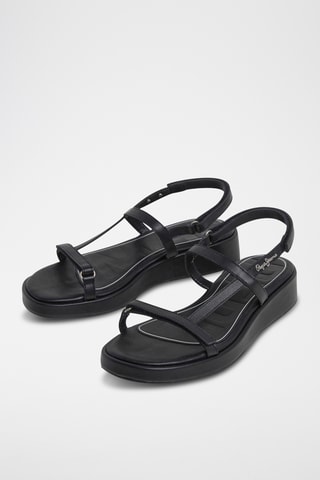 Sandales plateformes en cuir - Noir