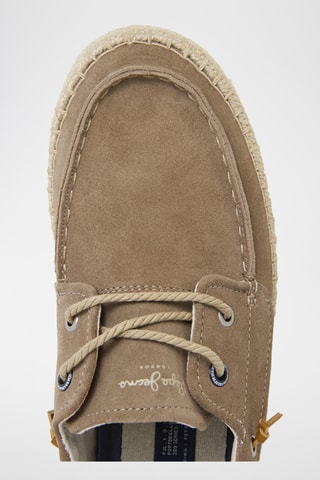 Chaussures bateau en nubuck - Beige