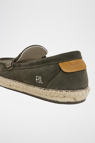 Mocassins en nubuck - Vert